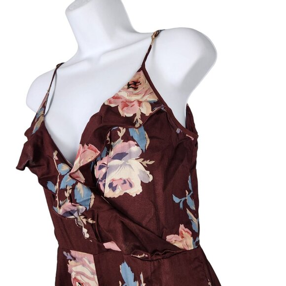 Show Me Your MuMu Jumpsuit SZ Small Cropped Floral Ruffle Jumpsuit - Picture 3 of 9